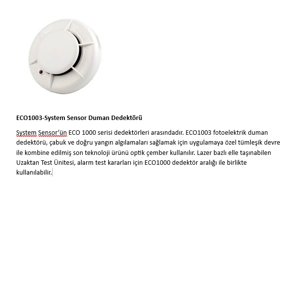 ECO1003 System Sensor Duman Dedektörü